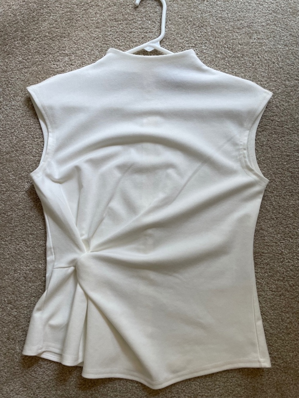 White Sleevless Top, Zip Closure, NWOT, XS